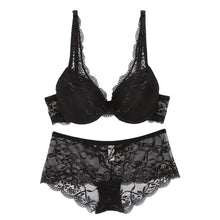 NEWEST Women B Cup Push Up Bra Set Sexy V-Neck Plunge Lace Bra Briefs Lace Bra Sexy Lingerie Bra NW