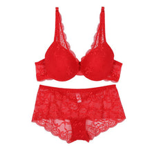 NEWEST Women B Cup Push Up Bra Set Sexy V-Neck Plunge Lace Bra Briefs Lace Bra Sexy Lingerie Bra NW