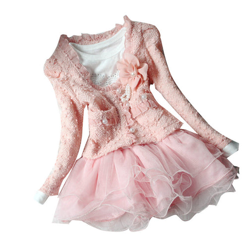 New Dress Jacket Beautiful Baby Girls Cardigan And Diamante Dress Tutu Dress Children Dress NW