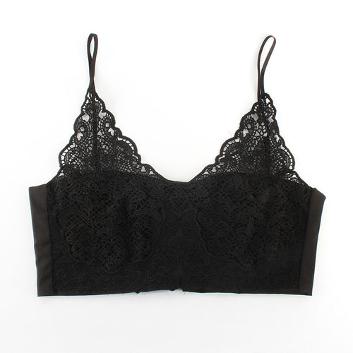 New Women Lace Unpadded Bralet Cami Vest Strappy Party Crop Top Bra Cami Tank Top NW