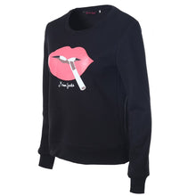 Plus Size Women Sweatshirts Sexy Red Big Lips Cigarette Printed Long-Sleeved Edge Pullovers Hoodies Causual Sudaderas NW