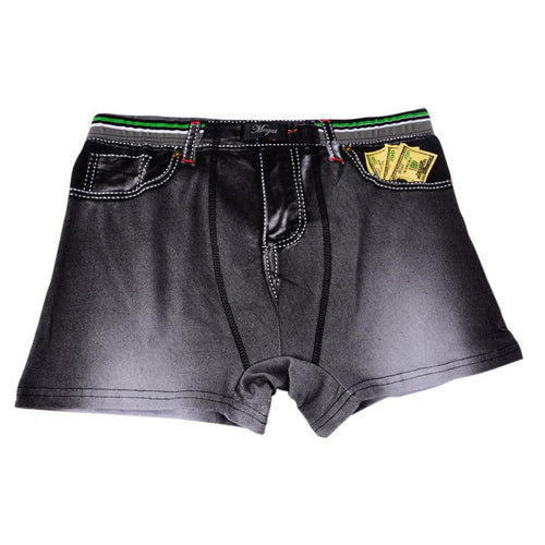 Sexy Men Printed Cotton Spandex Thong Jockstrap G-string Underwear Boxer M-XXL NW