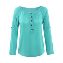 O Neck Long Sleeve Button Casual Cotton Blouses Women Blusas Femininas Tops Clothing XL NW