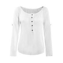 O Neck Long Sleeve Button Casual Cotton Blouses Women Blusas Femininas Tops Clothing XL NW
