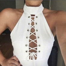 Sexy Halter LACE-UP Bandage Crop Tops Women Sleeveless Tee T-Shirt Blouse NW