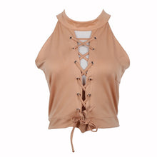 Sexy Halter LACE-UP Bandage Crop Tops Women Sleeveless Tee T-Shirt Blouse NW