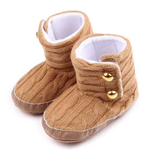 Infant Toddler Baby Boys Girls First Walkers Keep Warm Baby Shoes Booty Newborn Baby Crib Snow Knitting Solid Shoes NW