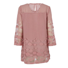 Women Blouses Elegant Shirts Loose O-Neck 3 4 Sleeve Women Tops Lace Shirt Blouse Plus Size M-5XL NW