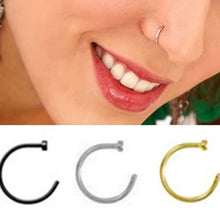 20G 2pcs Hot Stainless Steel Nose Open Hoop Ring Earring Body Piercing Jewel NW
