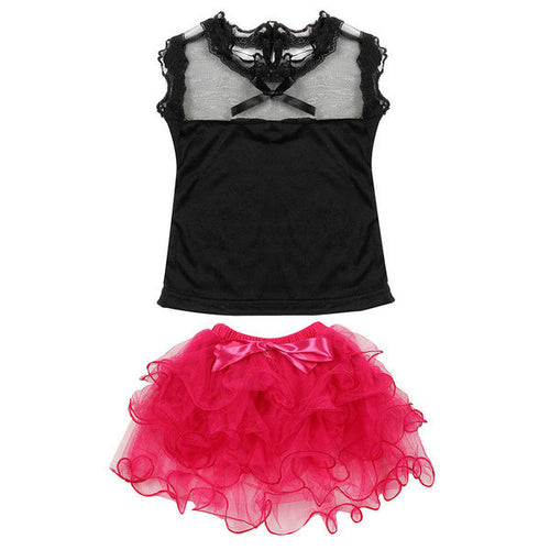 2Pcs Baby Girl Sweet Tutu Dress Lace Top Skirt Toddler Tutu Bubble Tulle Skirt NW