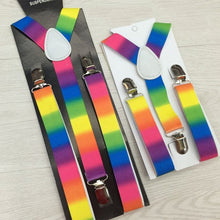 2Pcs Colorful Boy Men Y-Back Suspenders Child Elastic Adjustable Clip-On Braces NW