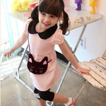 2Pcs Outfit Kids Girls Cotton Short Sleeve Lapel Shirt Tops Short Pants Sets 2-7 Years NW