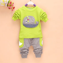 2Pcs Outfits Kids Baby Boys Clothes Long Sleeve Whale Tops Long Pants Clothing Sets 1-4Y 4 Colors NW