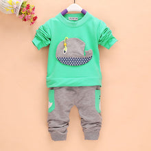2Pcs Outfits Kids Baby Boys Clothes Long Sleeve Whale Tops Long Pants Clothing Sets 1-4Y 4 Colors NW