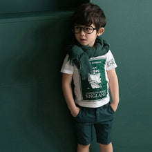 2Pcs Set Boy Suit Kids Ship Printed Short Sleeve T-shirt Children Pants Cotton Cloth NW