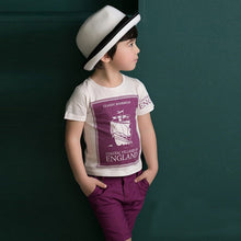 2Pcs Set Boy Suit Kids Ship Printed Short Sleeve T-shirt Children Pants Cotton Cloth NW