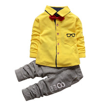 2pcs Kid Clothes Toddler Baby Boy Long Sleeve Bowtie Top Stripe Pants Set Outfits 0-4Y NW