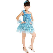 3 Colors Children Paillette Latin Ballroom Dance Dress Girl Dancewear Costume 5-9 Years NW