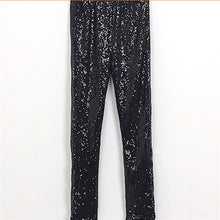 3 Colors Women Fashion Sequin Stretchy Leggings Bling Paillette Slim Legging Pencil Pants NW