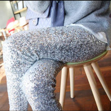 3 Colors Women Fashion Sequin Stretchy Leggings Bling Paillette Slim Legging Pencil Pants NW
