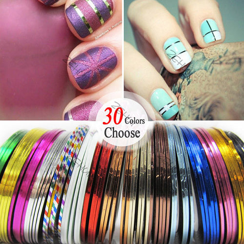 30trolls Colorful Rolls Striping Tape Painting Line Nail Art Stick Nail Decals NW