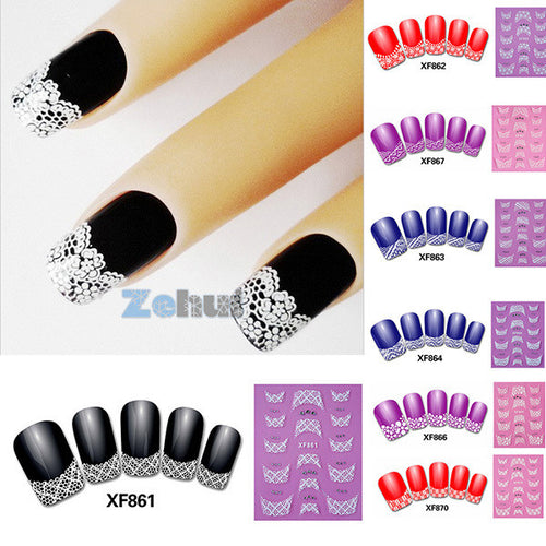 5 Pcs lot New French 3D Nail Art Stickers Tips DIY Decal Fashion Nail Decoration Manicure NW