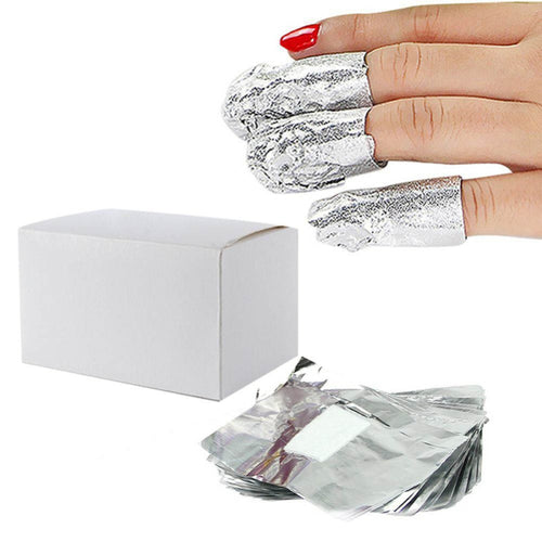 50 100 150 X Aluminium Foil Nail Art Soak Off Acrylic Gel Polish Nail Wrap Remover NW