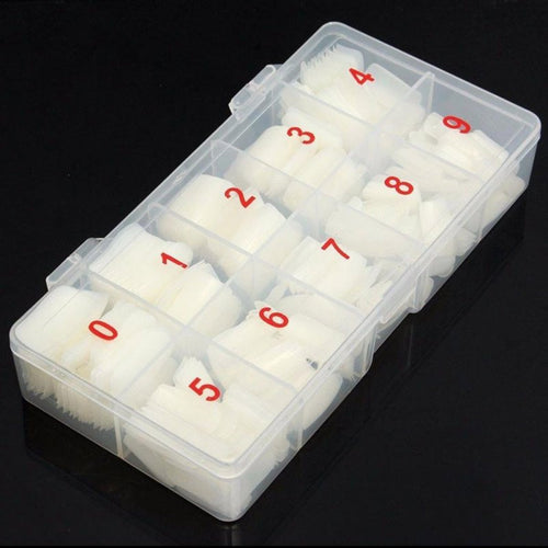 500 pcs Nude White False Nail Art Tips French Acrylic UV Salon Nail Art Tools With Box HG NW
