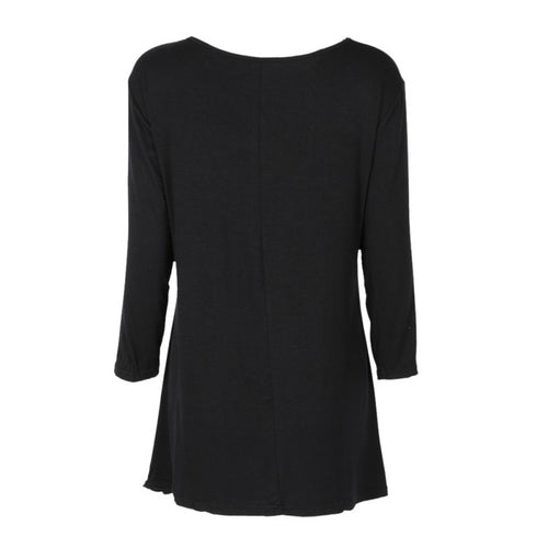 7 Colors Women Plus Size Casual Loose Round Neck T-shirt Solid Color Three Quarter Top S-XXL Size NW