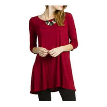 7 Colors Women Plus Size Casual Loose Round Neck T-shirt Solid Color Three Quarter Top S-XXL Size NW