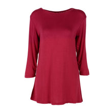 7 Colors Women Plus Size Casual Loose Round Neck T-shirt Solid Color Three Quarter Top S-XXL Size NW