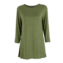 7 Colors Women Plus Size Casual Loose Round Neck T-shirt Solid Color Three Quarter Top S-XXL Size NW