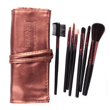 7pcs set Makeup Blush Eyeshadow Lip Brush Cosmetic Brushes Set Kit Leather Case Beauty NW