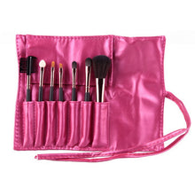7pcs set Makeup Blush Eyeshadow Lip Brush Cosmetic Brushes Set Kit Leather Case Beauty NW