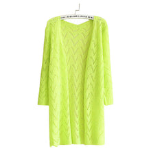 9 Colors Women Wave Stripe Casual Long Sleeve Cardigan Knit Sweater Coat Outwear Open Stitch NW