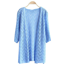 9 Colors Women Wave Stripe Casual Long Sleeve Cardigan Knit Sweater Coat Outwear Open Stitch NW