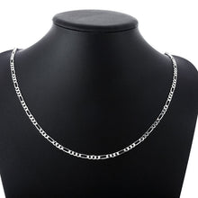 925 sliver Fashion 4MM Chain Figaro Necklace 16-30 Inch Basic Necklace NW