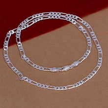 925 sliver Fashion 4MM Chain Figaro Necklace 16-30 Inch Basic Necklace NW