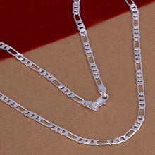 925 sliver Fashion 4MM Chain Figaro Necklace 16-30 Inch Basic Necklace NW