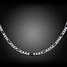 925 sliver Fashion 4MM Chain Figaro Necklace 16-30 Inch Basic Necklace NW
