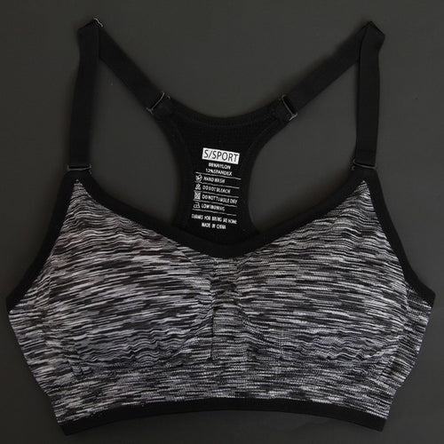 Adjustable Spaghetti Straps Women Workout Bra Shakeproof Stretch brassiere Push Up Bras Top Seamless Padded Running Vest NW
