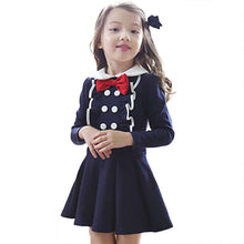 Kids Toddlers Girls Bowknot Dress Butterfly Lace long-sleeved Princess Dress 2-7Y Clothes NW