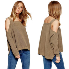 Fashion Women Sweater Wool Strapless Bat Sleeve Sweater Pullover Solid Kintted Sweaters NW