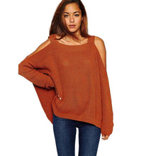 Fashion Women Sweater Wool Strapless Bat Sleeve Sweater Pullover Solid Kintted Sweaters NW