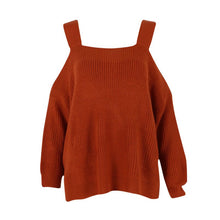 Fashion Women Sweater Wool Strapless Bat Sleeve Sweater Pullover Solid Kintted Sweaters NW
