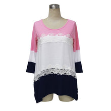 Women Lady Long Sleeve Loose Blouse Lace Flower Pattern Cotton Tops S-XL NW