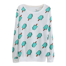 Women casual fitness Suits Thin Cotton Hoodies Animal Ice Cream Dog Print Cute Loose Pullovers Sweatshirts Tracksuit NW