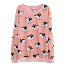 Women casual fitness Suits Thin Cotton Hoodies Animal Ice Cream Dog Print Cute Loose Pullovers Sweatshirts Tracksuit NW
