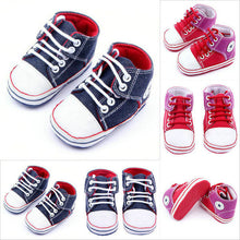 Baby Boy Girls Cute Canvas Soled Shoes Toddler Infants Crib Walk Shoes 0-12M NW