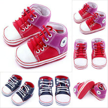 Baby Boy Girls Cute Canvas Soled Shoes Toddler Infants Crib Walk Shoes 0-12M NW